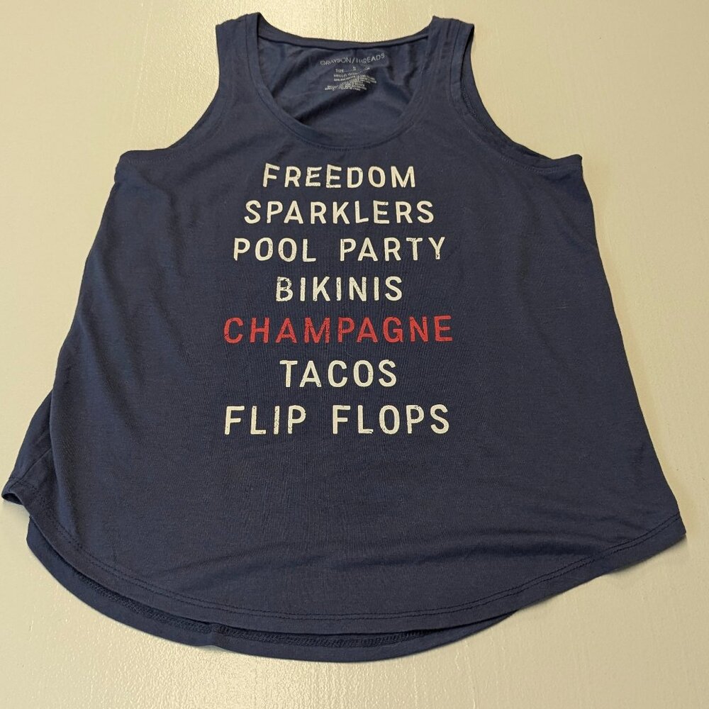 Grayson Threads Size Small Navy Patriotic Graphic Tank